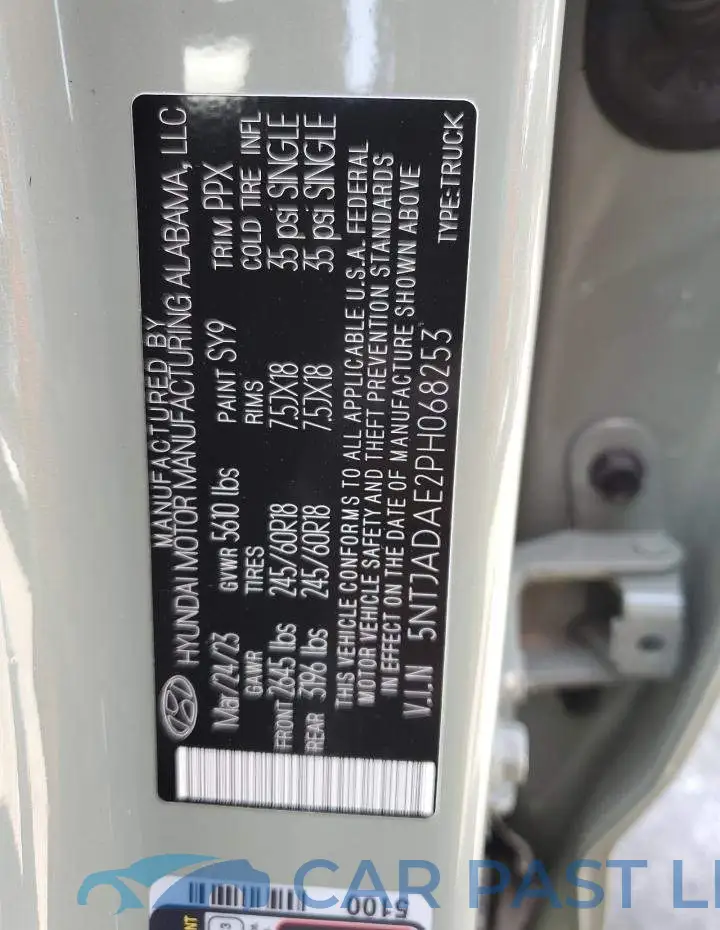 5NTJADAE2PH068253# 12