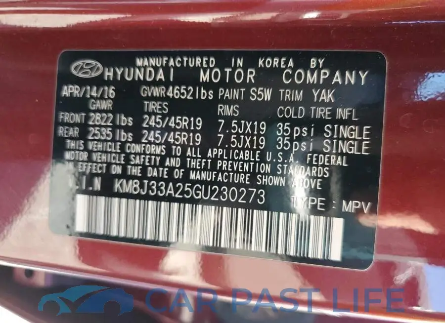 KM8J33A25GU230273# 12