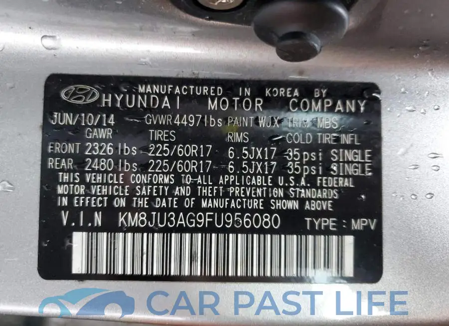 KM8JU3AG9FU956080# 12