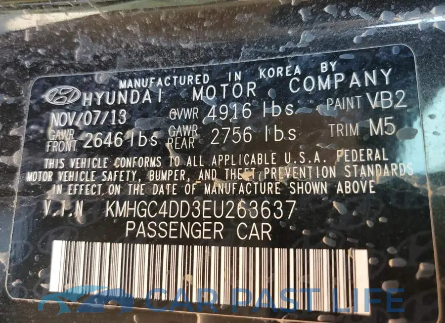KMHGC4DD3EU263637# 12