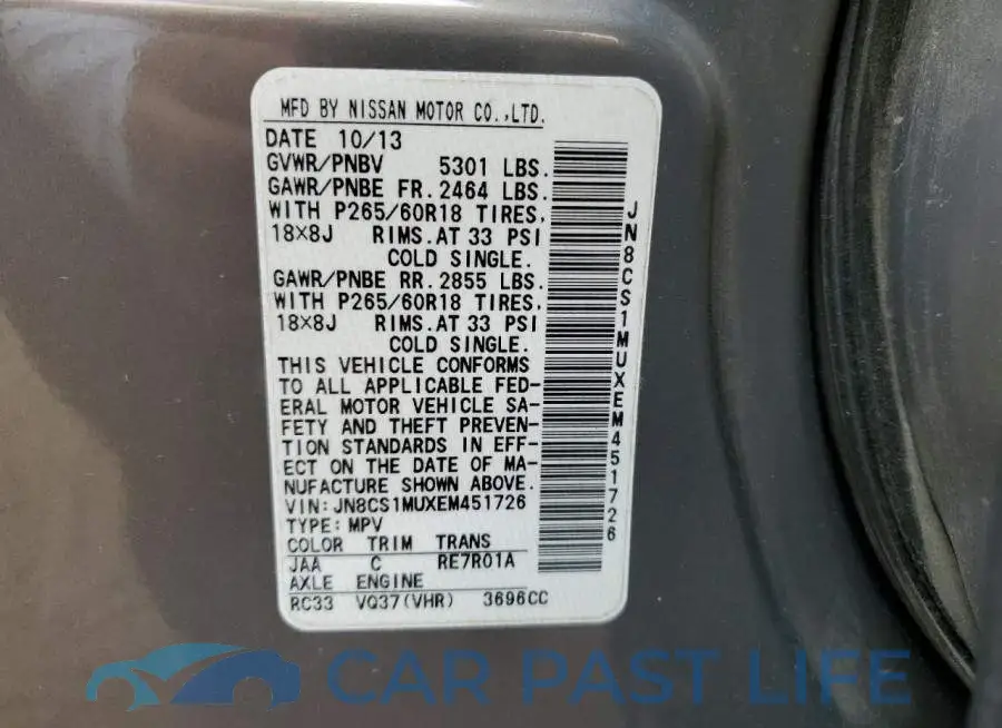 JN8CS1MUXEM451726# 13