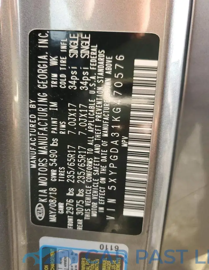 5XYPGDA31KG470576# 13