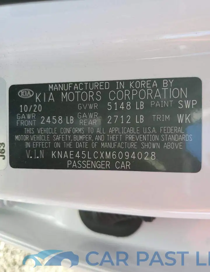 KNAE45LCXM6094028# 12