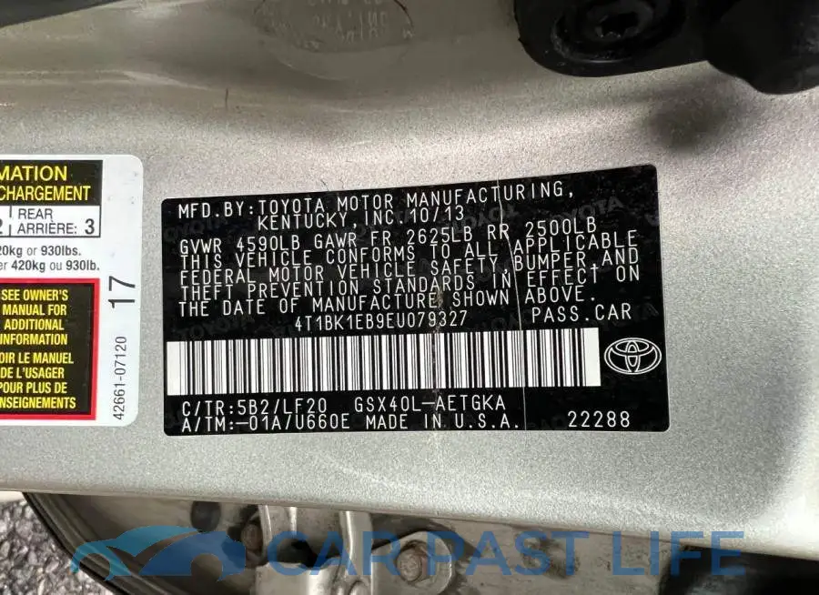 4T1BK1EB9EU079327# 10