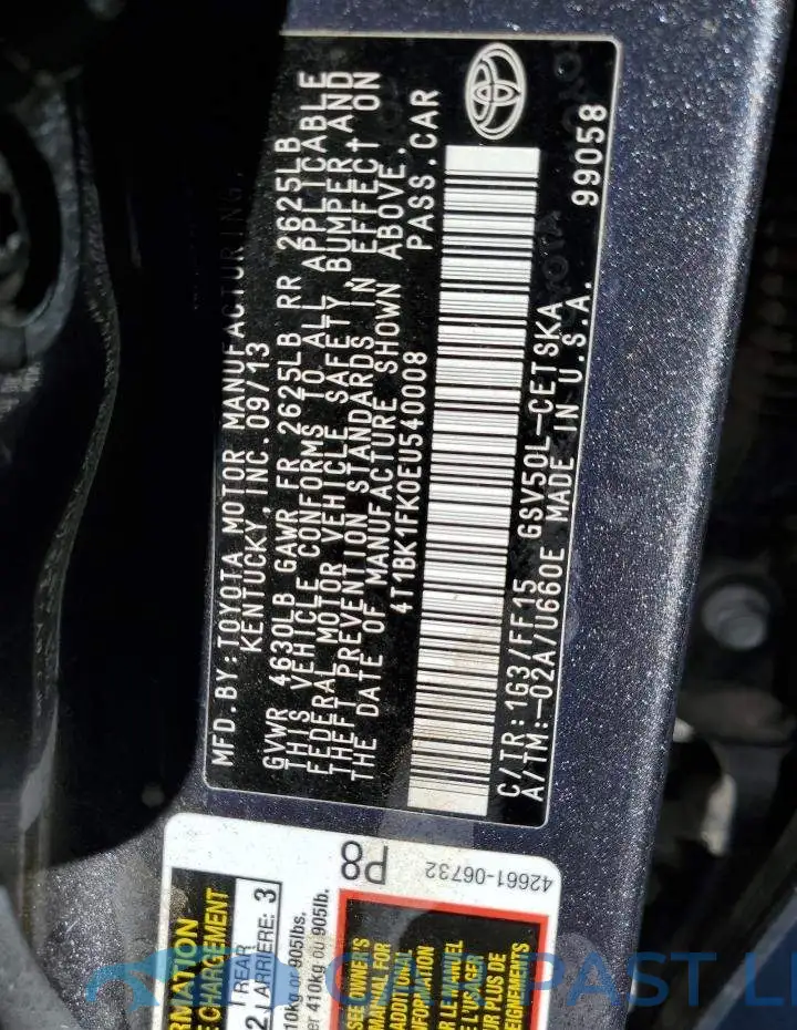 4T1BK1FK0EU540008# 13
