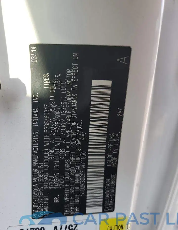 5TDZK3DC9ES471656# 13