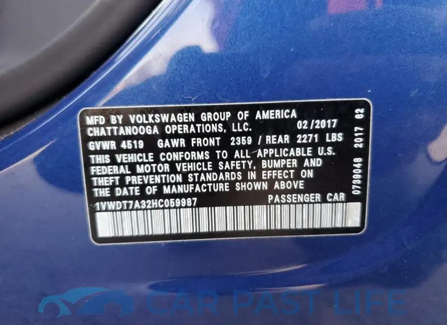 1VWDT7A32HC059987# 12
