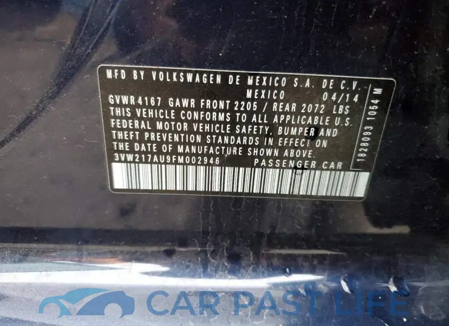 3VW217AU9FM002946# 12