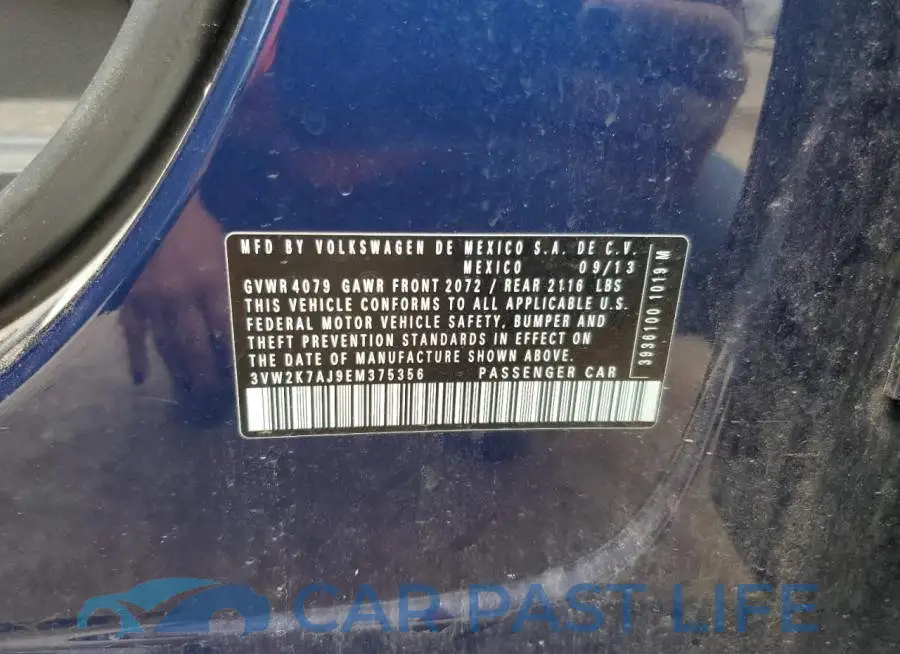 3VW2K7AJ9EM375356# 12