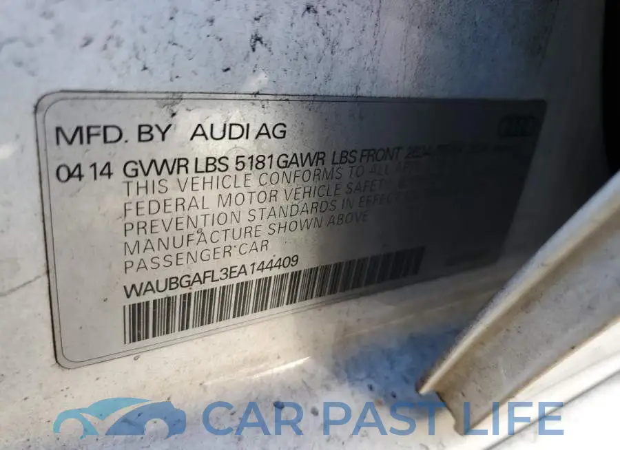 WAUBGAFL3EA144409# 12
