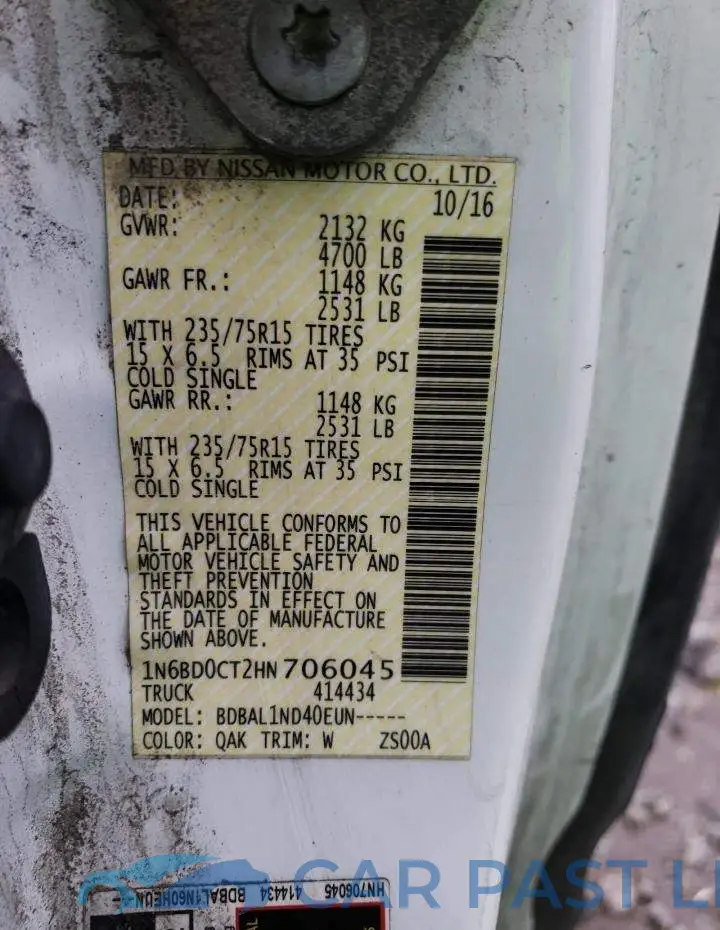 1N6BD0CT2HN706045# 12