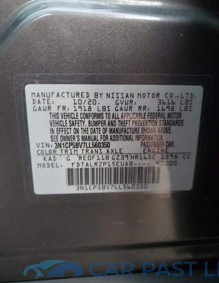 3N1CP5BV7LL560350# 12