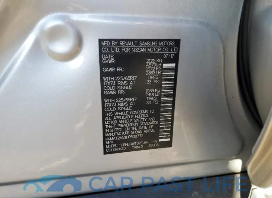 KNMAT2MV1HP608772# 12