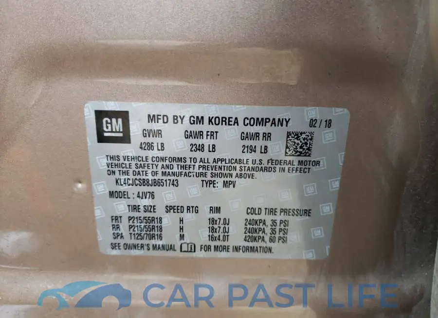 KL4CJCSB8JB651743# 13
