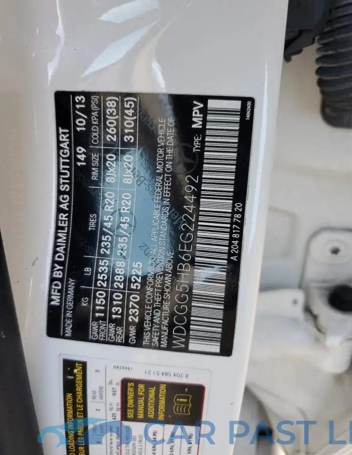 WDCGG5HB6EG224492# 13