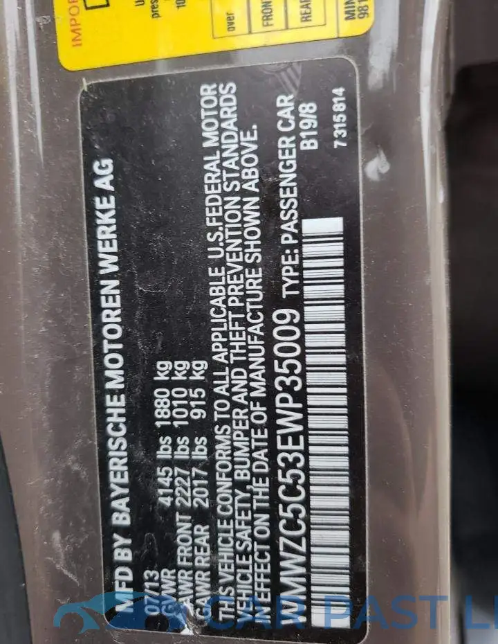 WMWZC5C53EWP35009# 12