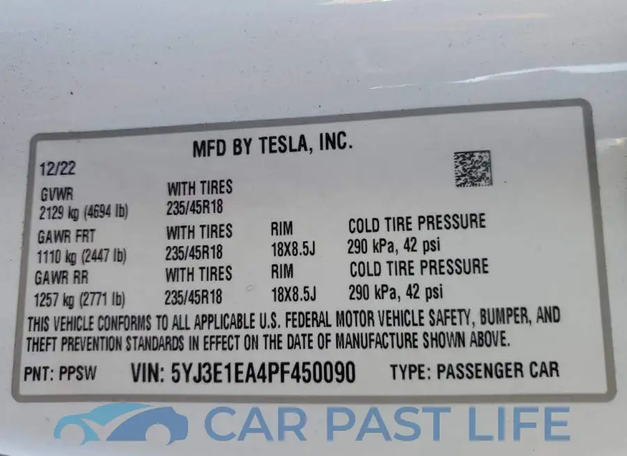 5YJ3E1EA4PF450090# 13