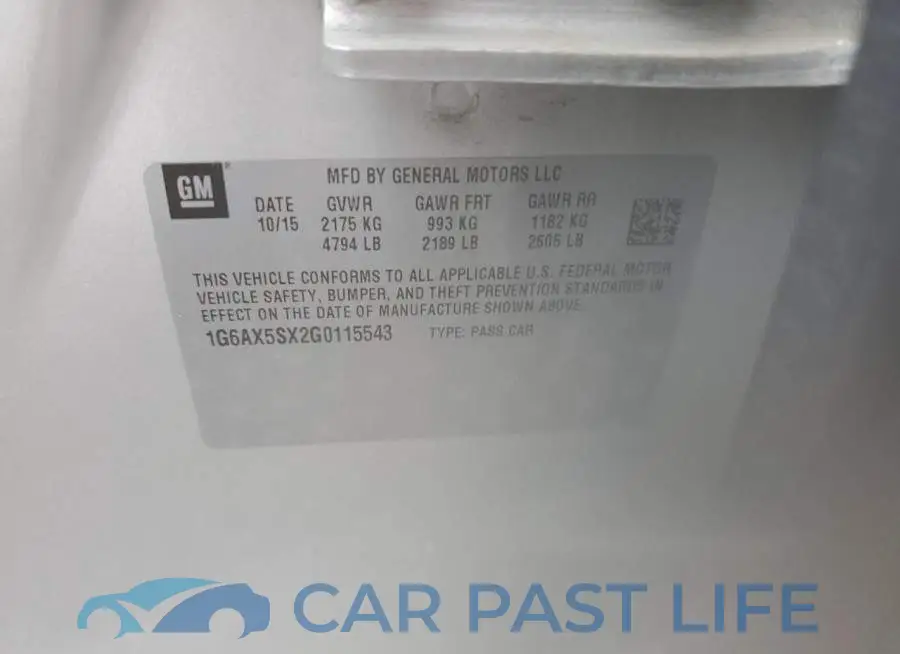 1G6AX5SX2G0115543# 12