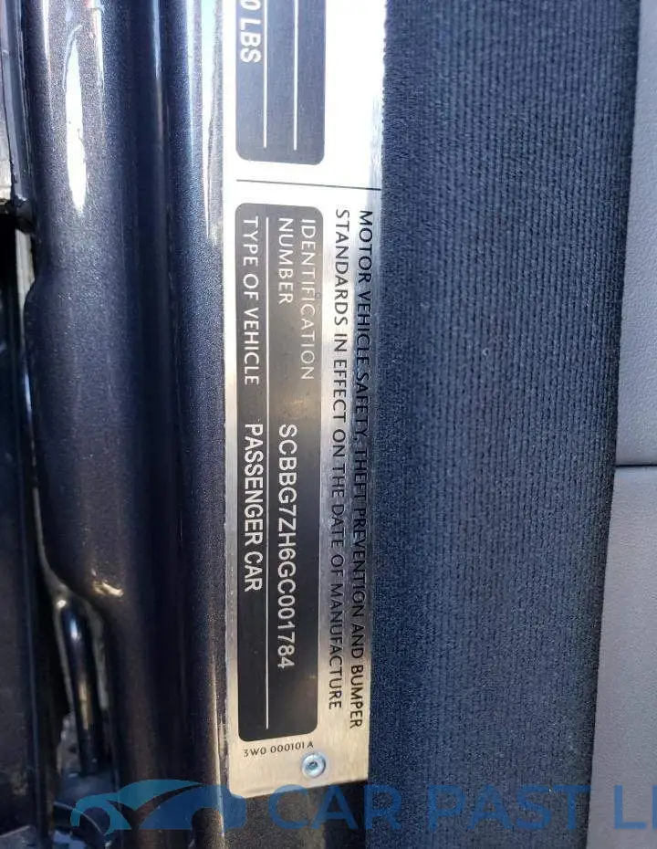 SCBBG7ZH6GC001784# 12
