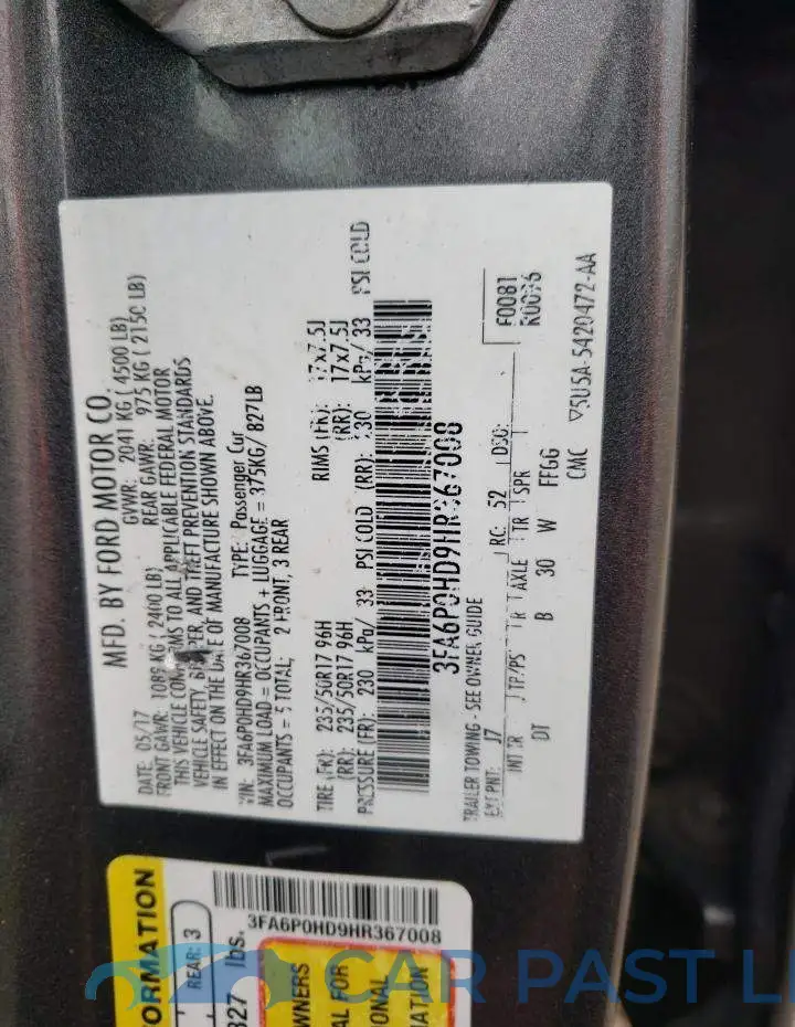3FA6P0HD9HR367008# 12