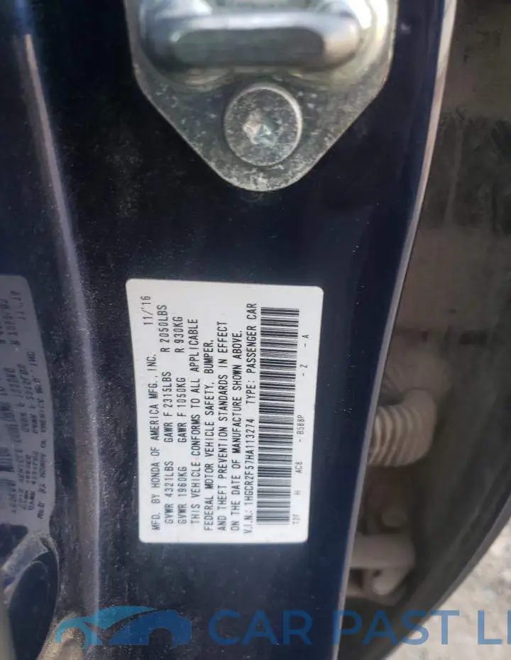1HGCR2F57HA113274# 13