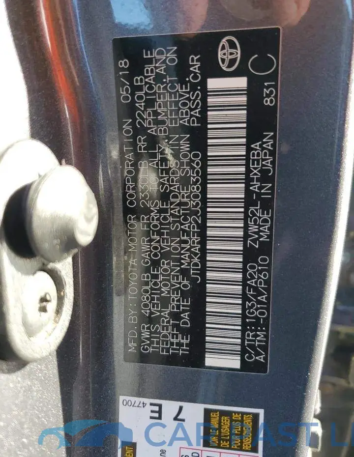 JTDKARFP2J3083560# 12