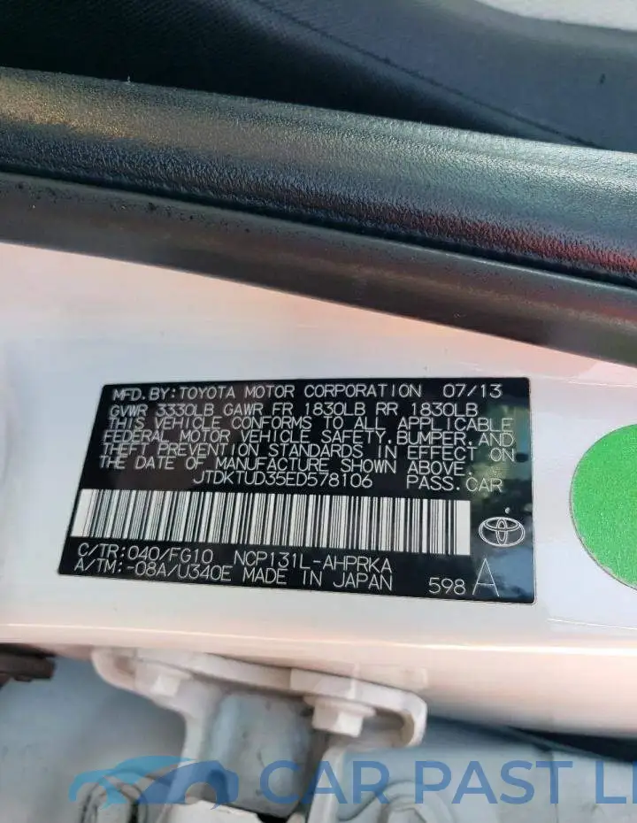 JTDKTUD35ED578106# 13