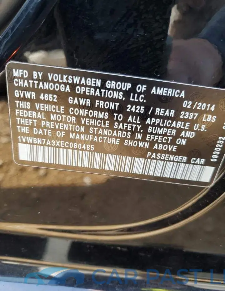 1VWBN7A3XEC080485# 12