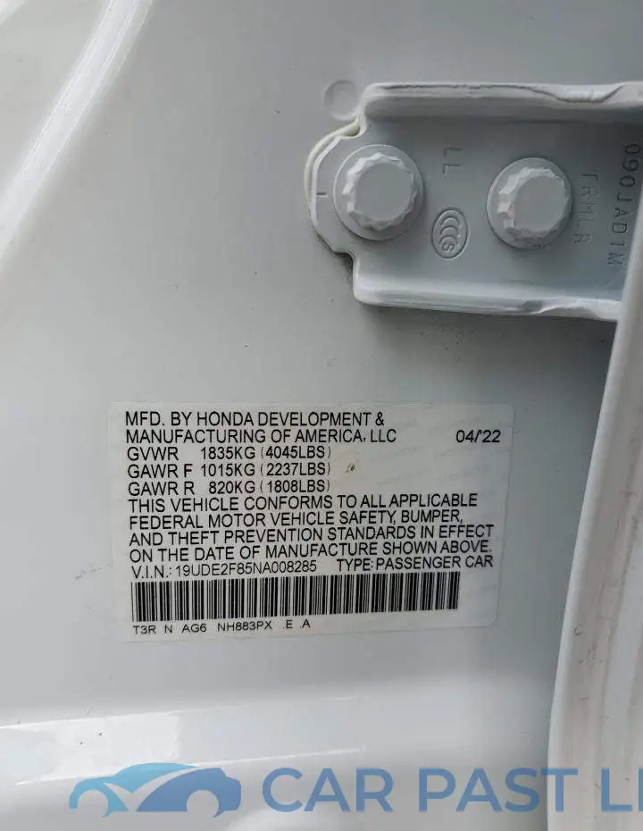 19UDE2F85NA008285# 12