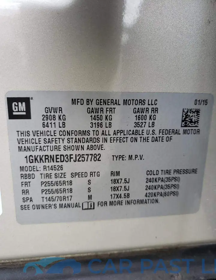 1GKKRNED3FJ257782# 14