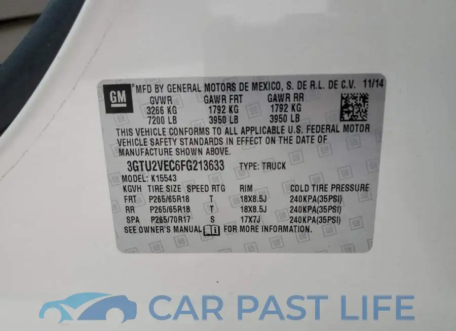 3GTU2VEC6FG213633# 12
