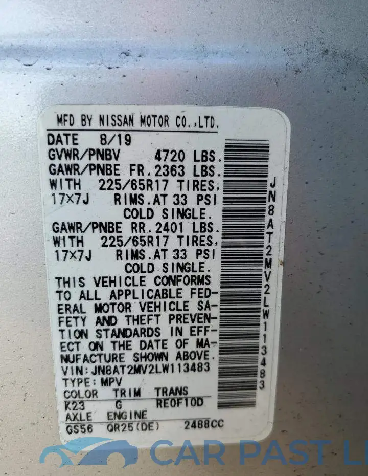 JN8AT2MV2LW113483# 13