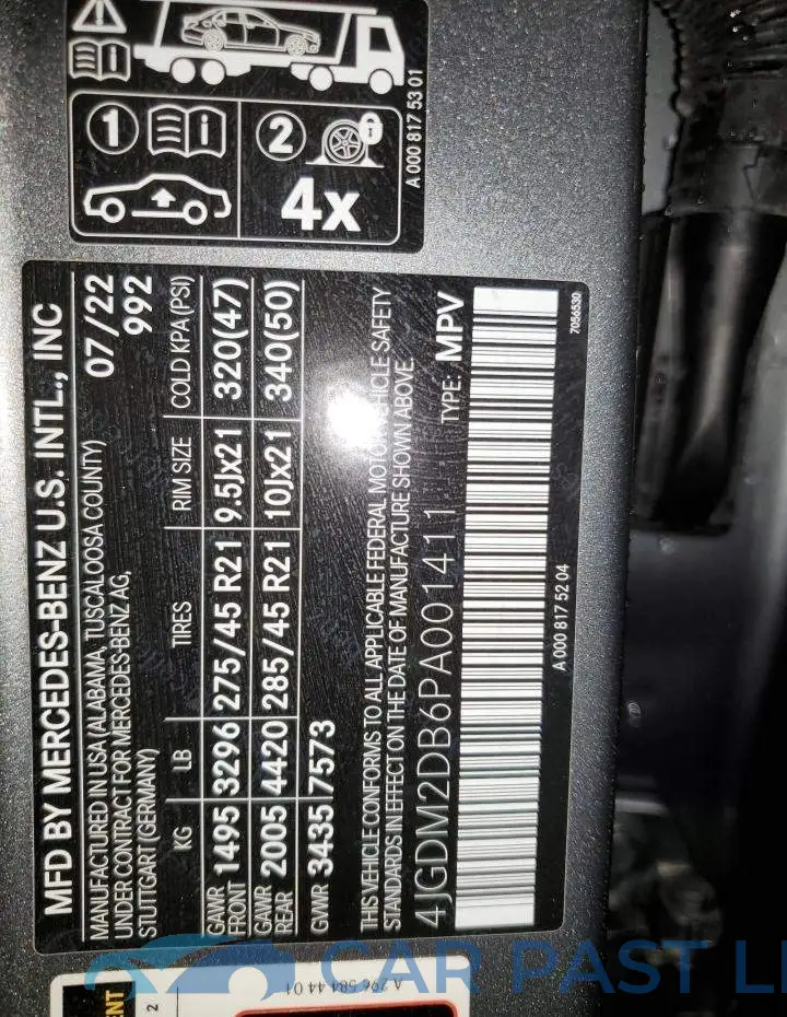 4JGDM2DB6PA001411# 12