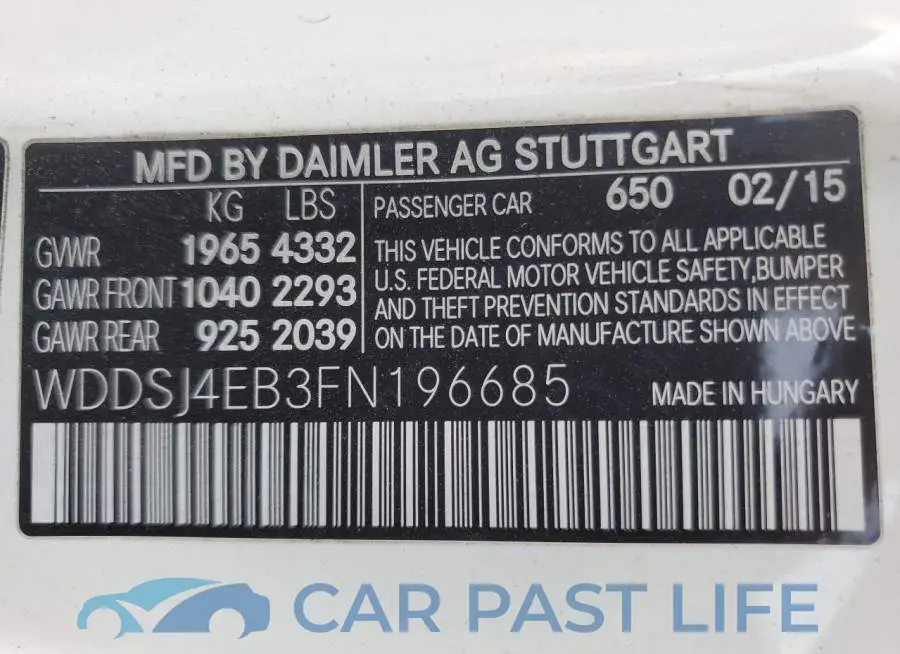 WDDSJ4EB3FN196685# 12