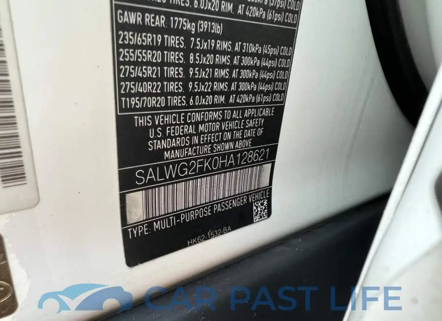 SALWG2FK0HA128621# 10