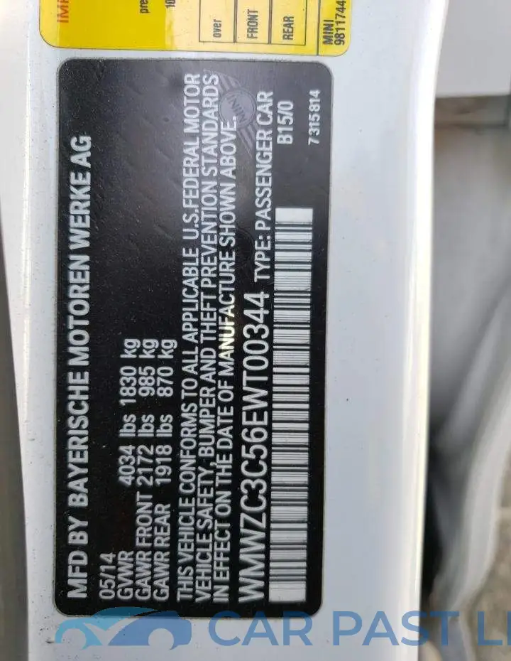 WMWZC3C56EWT00344# 13
