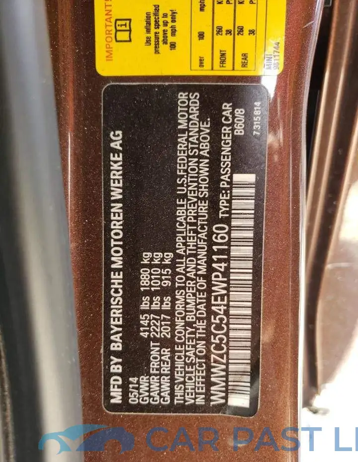 WMWZC5C54EWP41160# 12