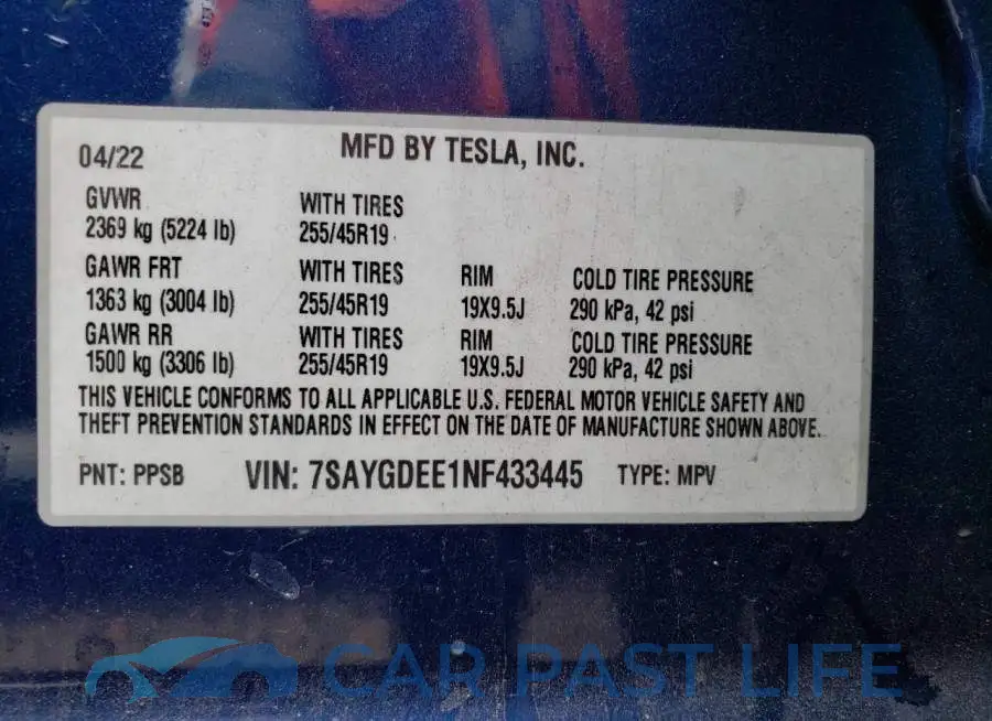 7SAYGDEE1NF433445# 12