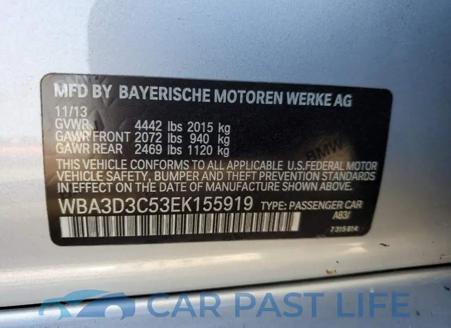 WBA3D3C53EK155919# 12