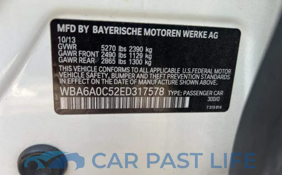 WBA6A0C52ED317578# 10