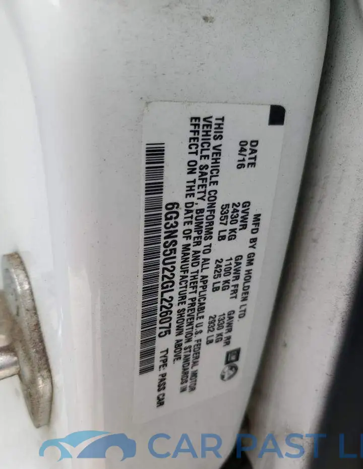 6G3NS5U22GL226075# 12
