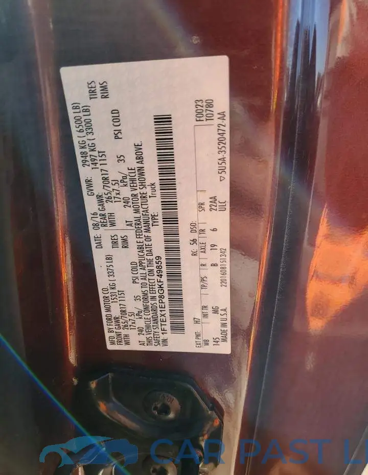1FTEX1EP8GKF49859# 12