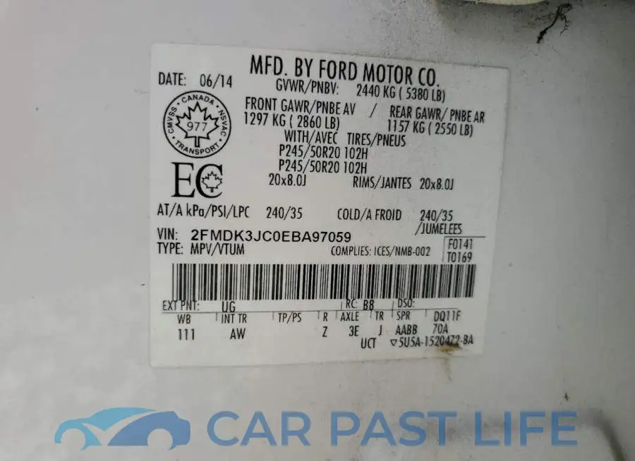 2FMDK3JC0EBA97059# 12