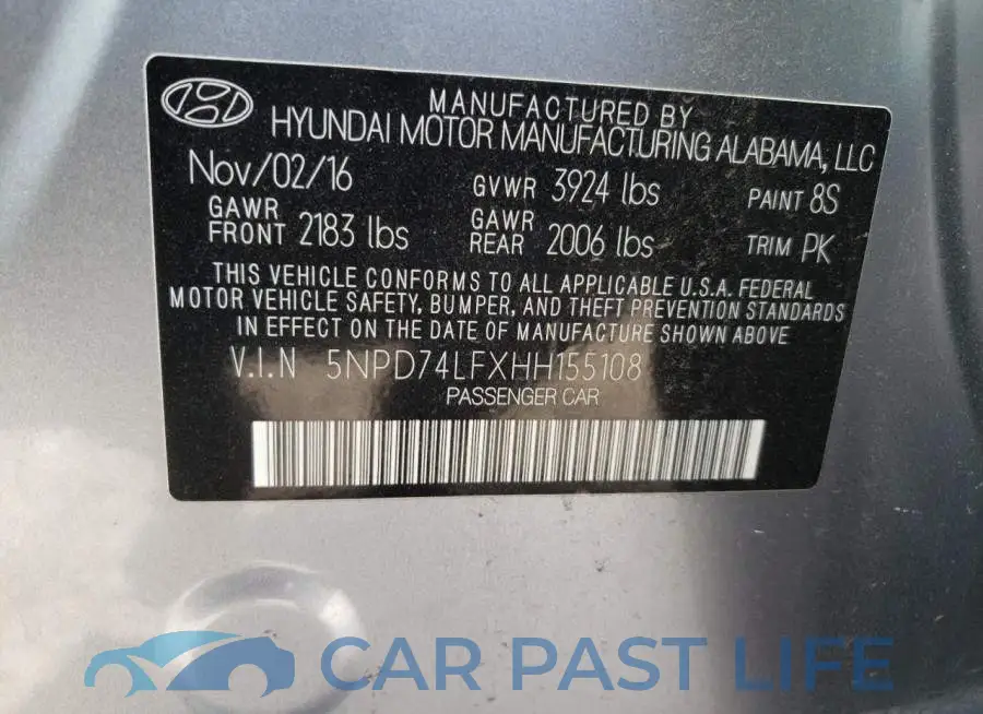 5NPD74LFXHH155108# 12