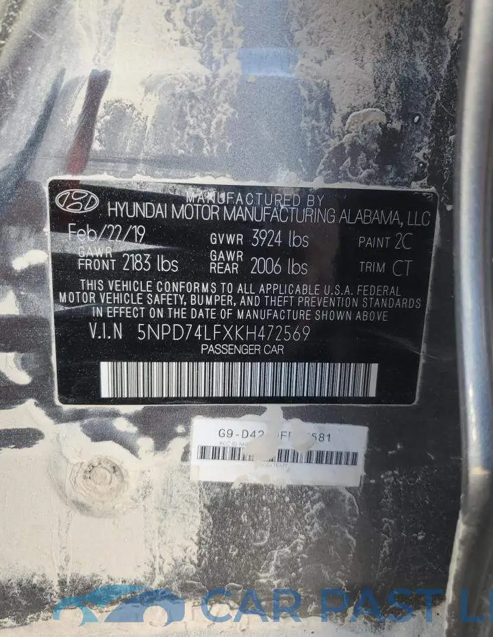 5NPD74LFXKH472569# 12