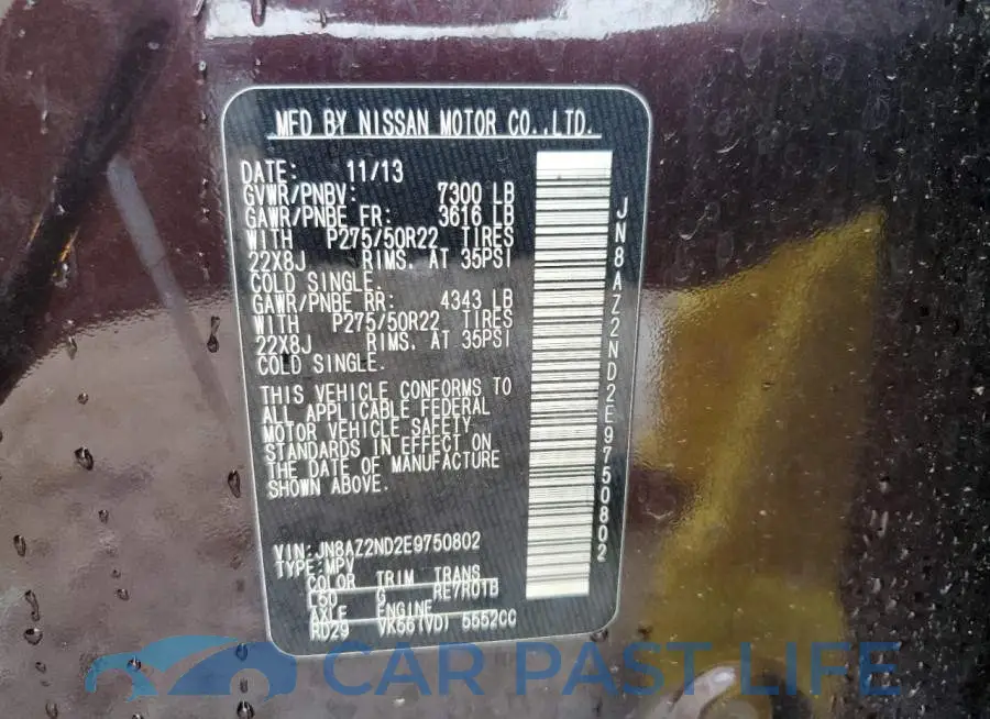 JN8AZ2ND2E9750802# 13