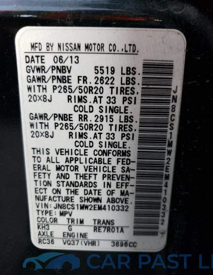 JN8CS1MW2EM410332# 14
