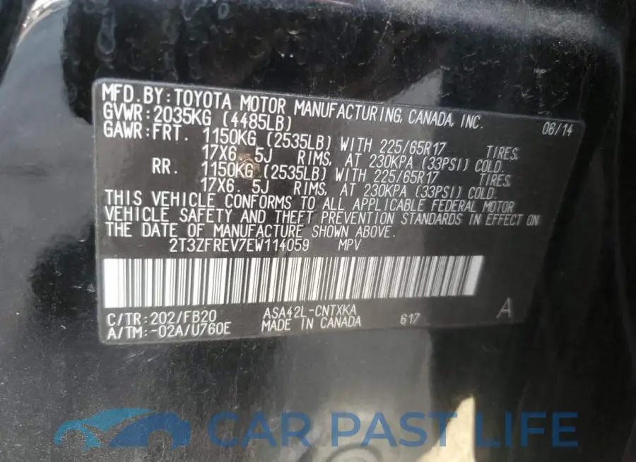 2T3ZFREV7EW114059# 13