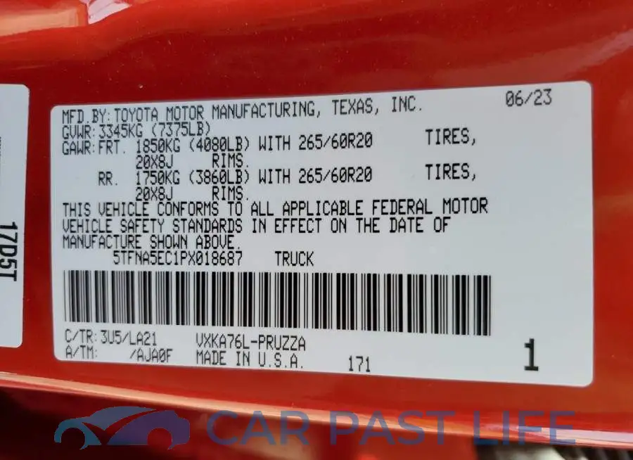 5TFNA5EC1PX018687# 12