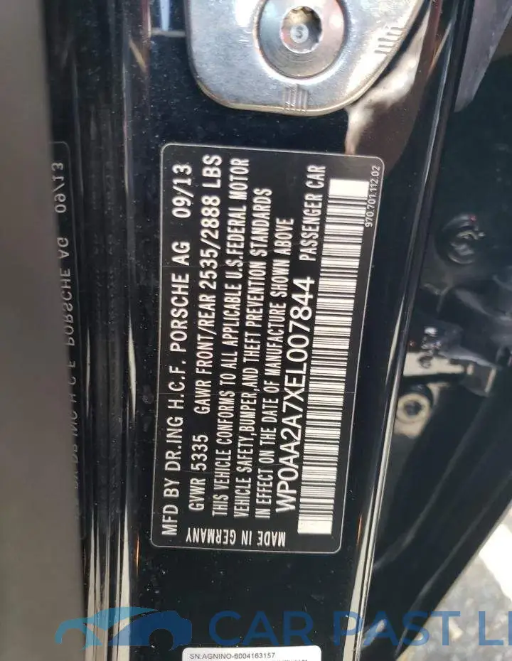 WP0AA2A7XEL007844# 12